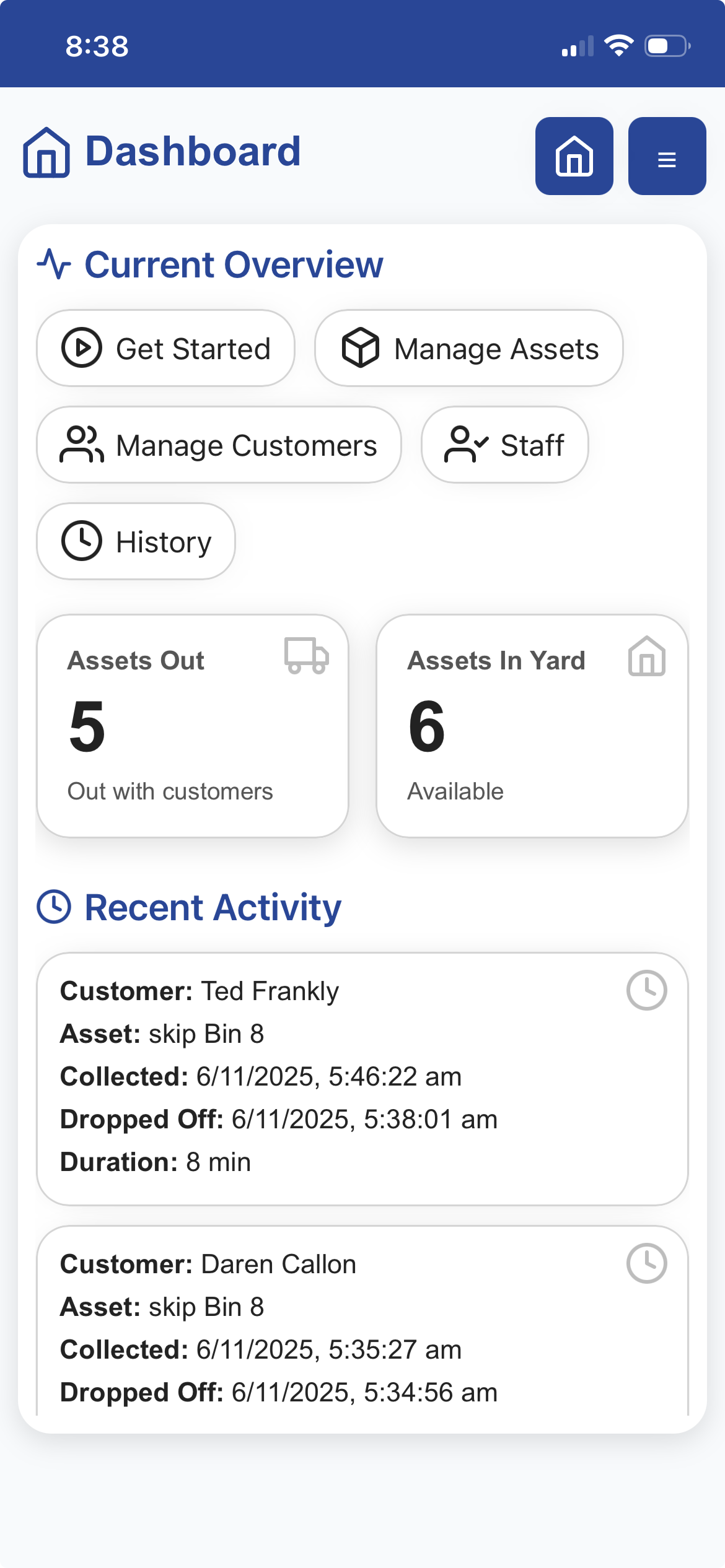 TagOnDrop admin mobile app